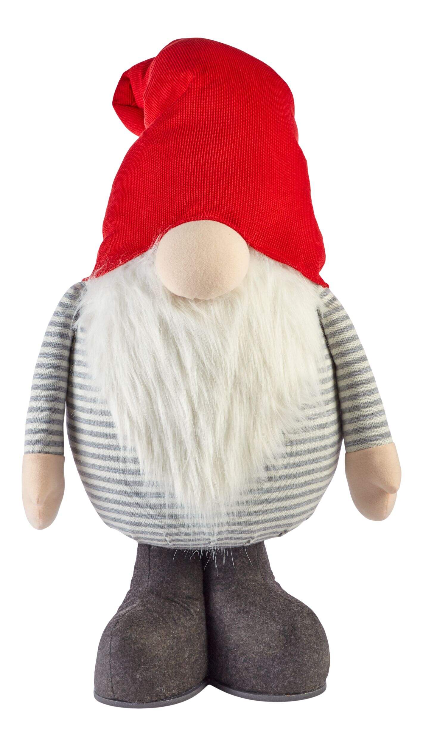 For Living Fabric Christmas Gnome Standing Decoration, Red & Grey, 55-in