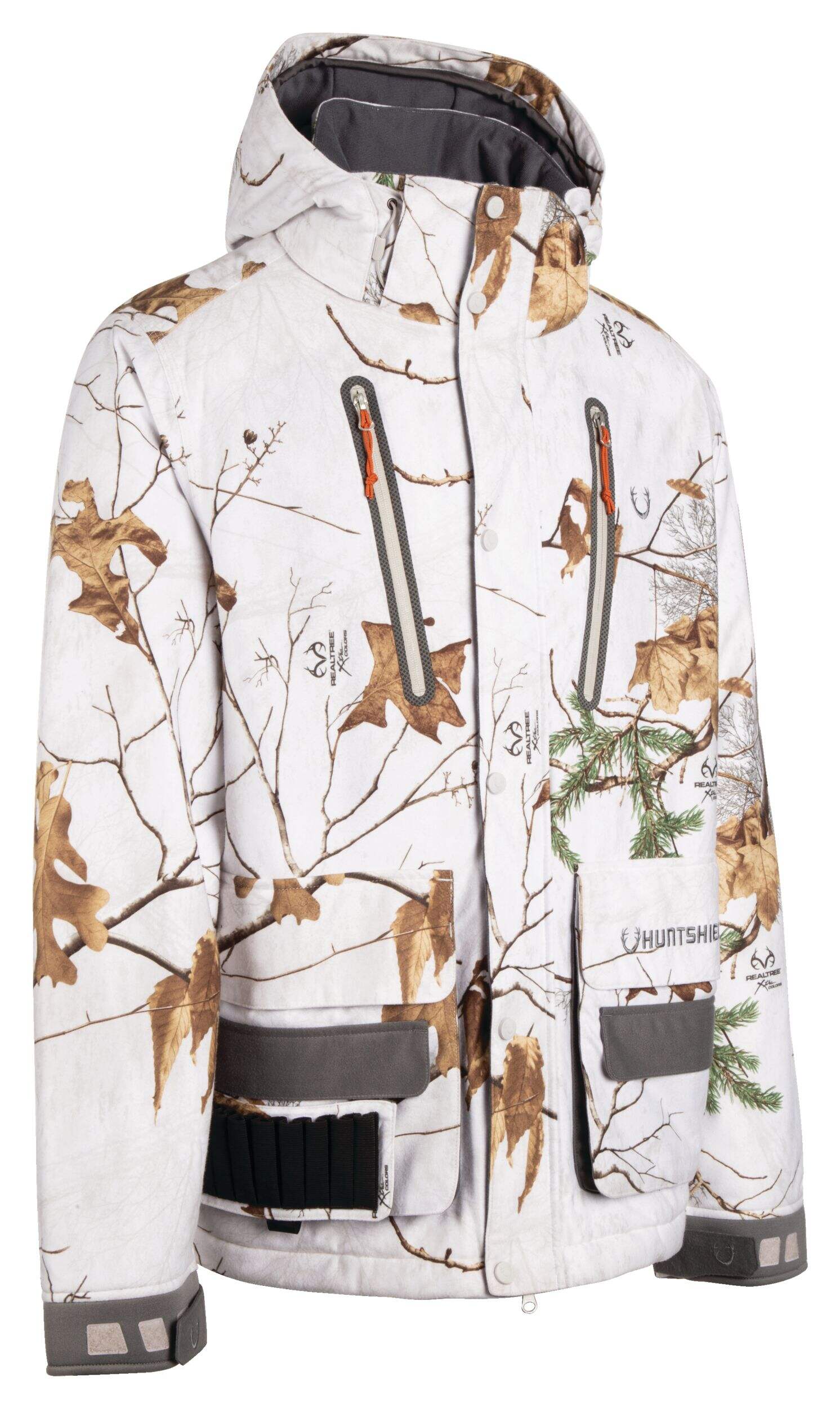 Huntshield Men's WaterProof Breathable Hunting Parka/Jacket with Cargo Pockets, Snow Camo