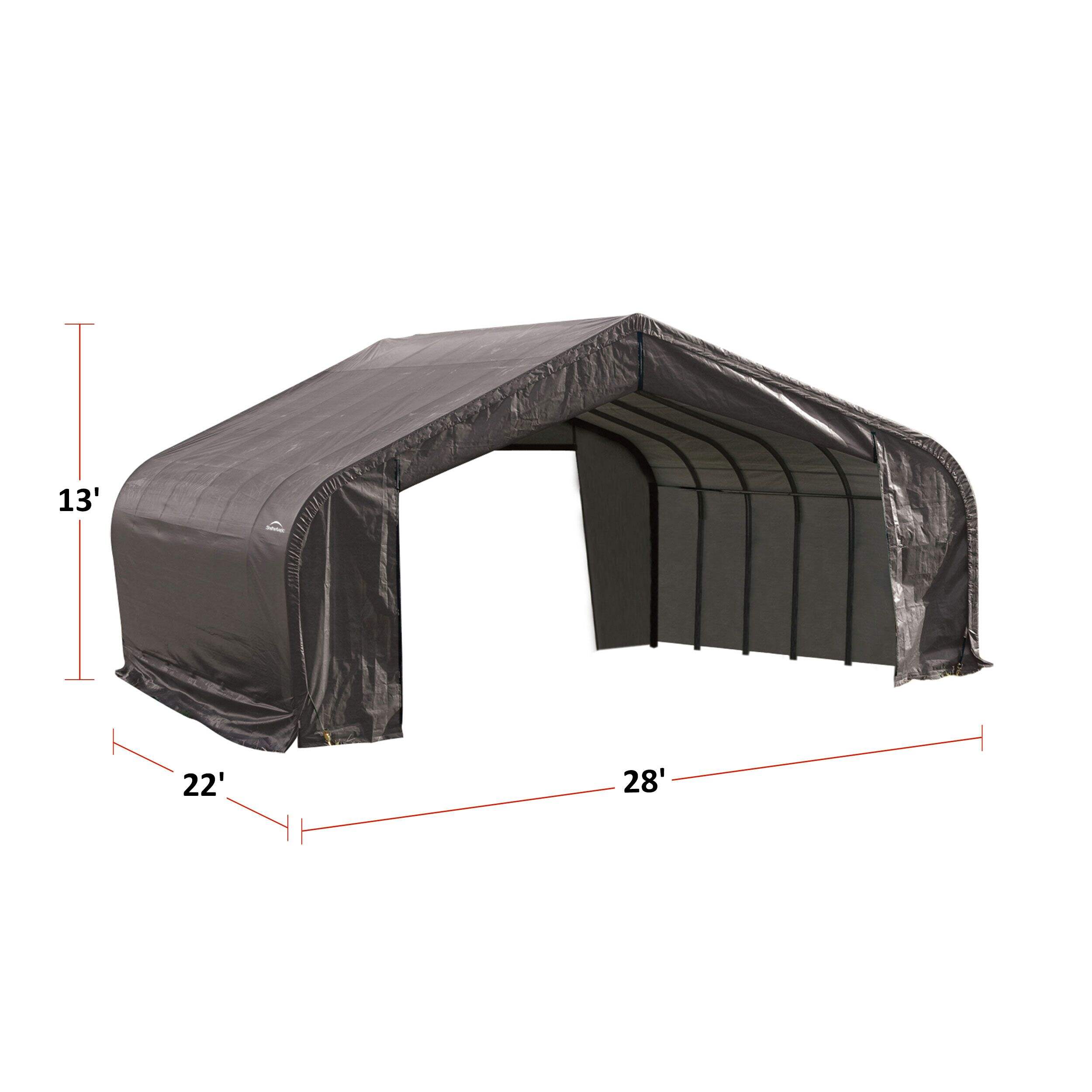 ShelterLogic ShelterCoatâ�Round Style Auto Shelter, Grey, 22-ft x 28-ft x 13-ft