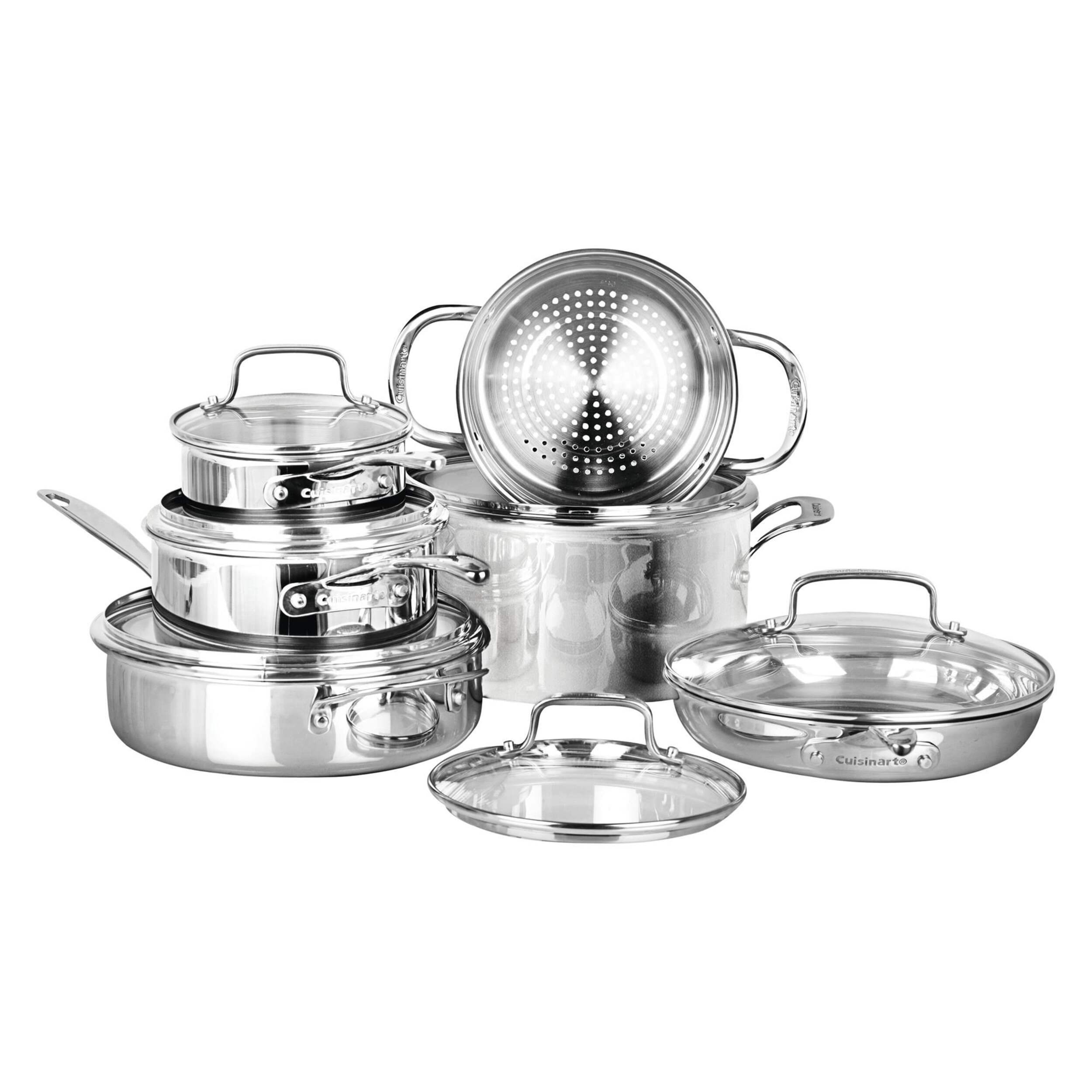Cuisinart Clad Tri-Ply Stainless Steel Cookware Set, 12-pc