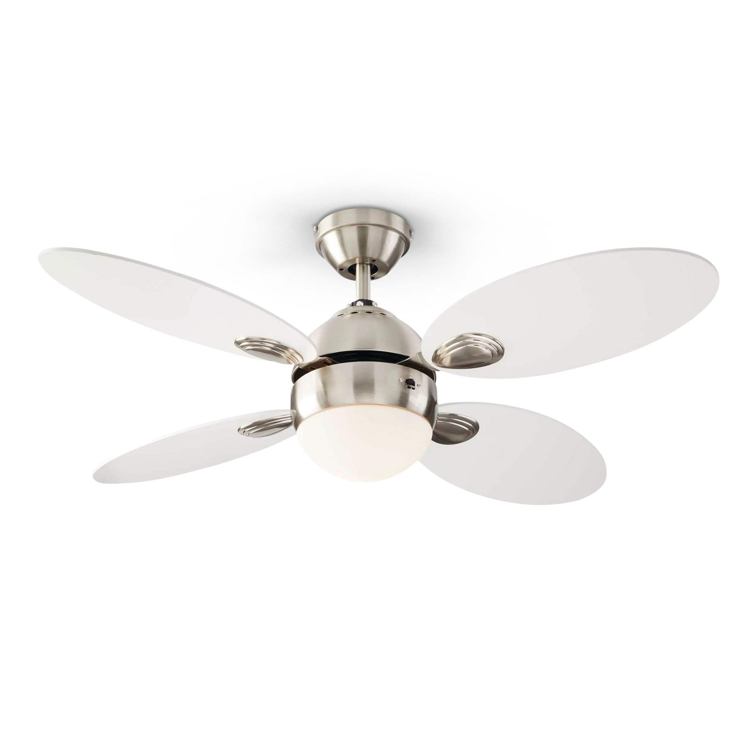 NOMA Scandinavian 4-Blade 3-Speed Ceiling Fan with Lighting & Remote, 42-in, White
