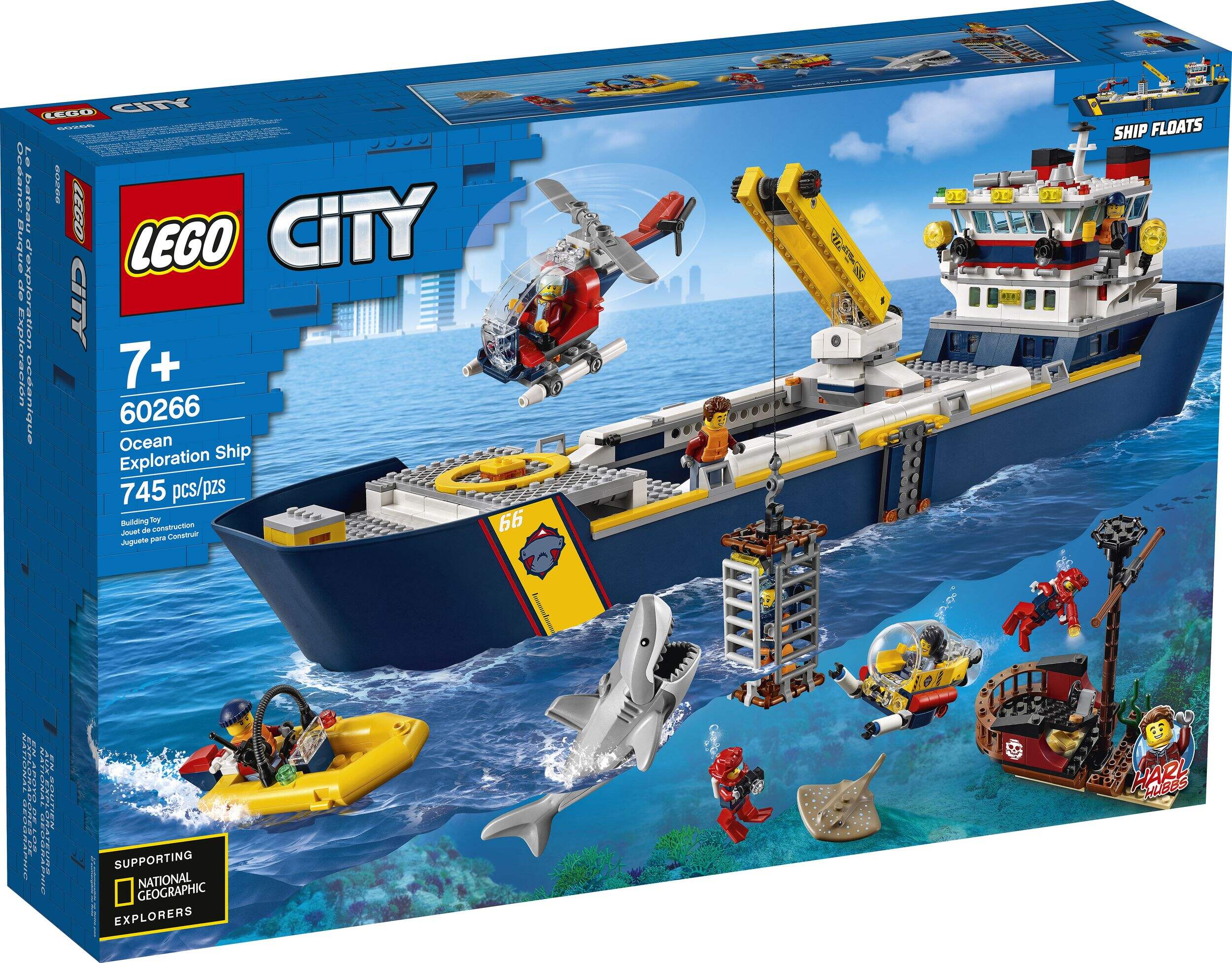LEGOÃÂ® City Ocean Exploration Ship 60266 Building Toy Kit For Kids, Ages 7+