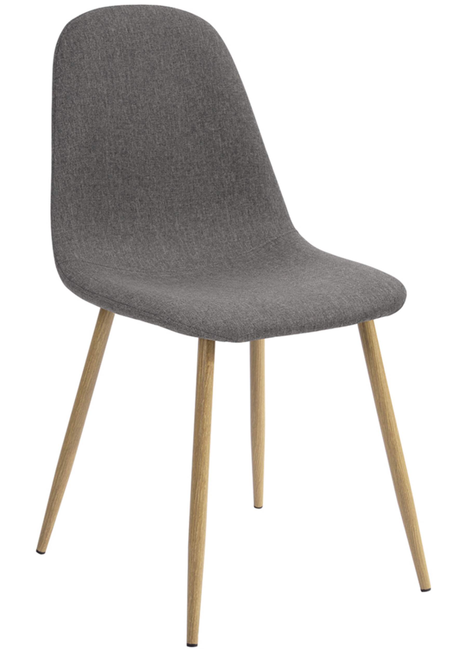39F Charlton Armless Upholstered Dining Chair With Wood Finish Metal Legs, Grey