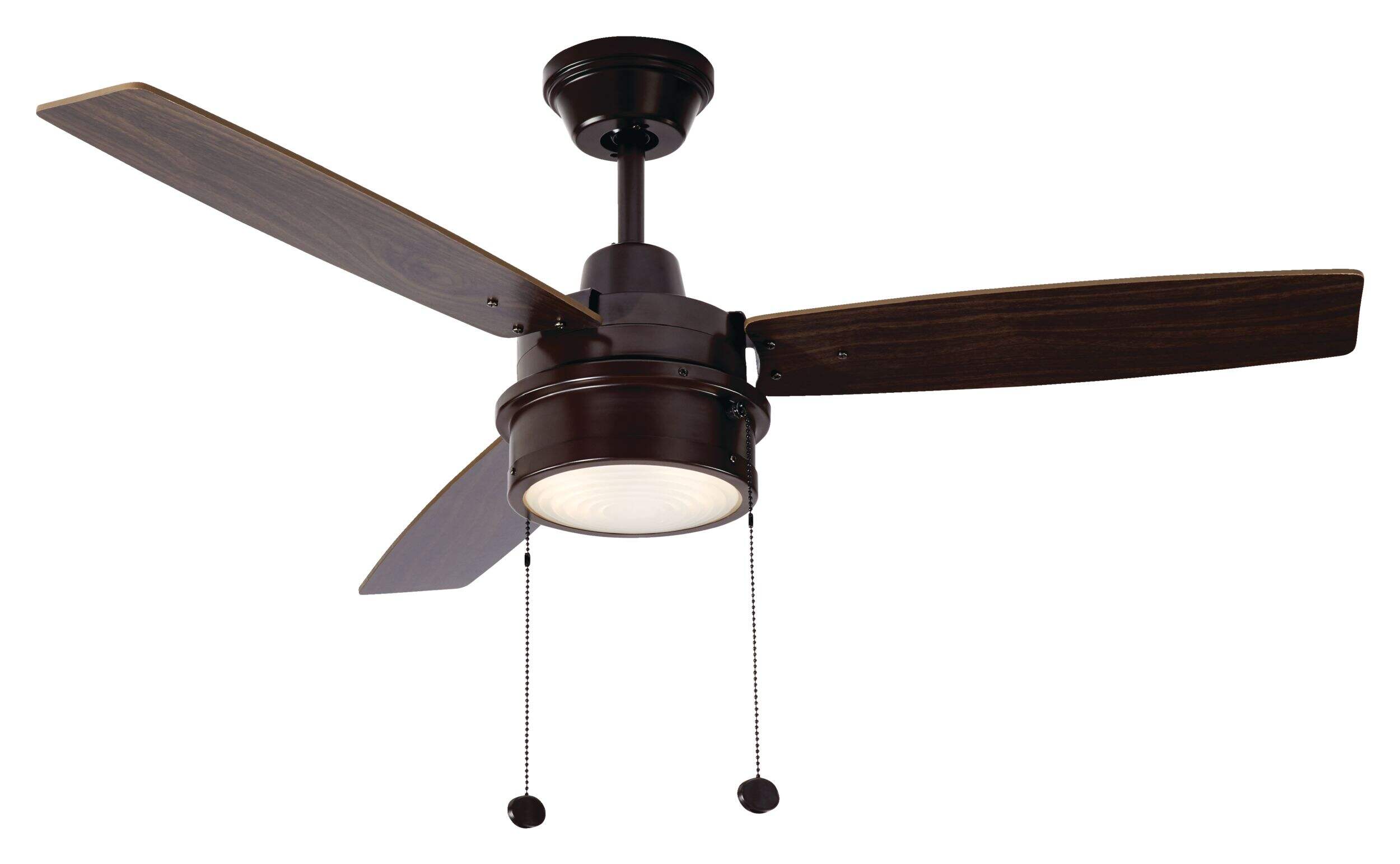 NOMA Gideon Reversible 3-Blade 3-Speed Ceiling Fan with Lighting, 42-in, Walnut/Brown Oak