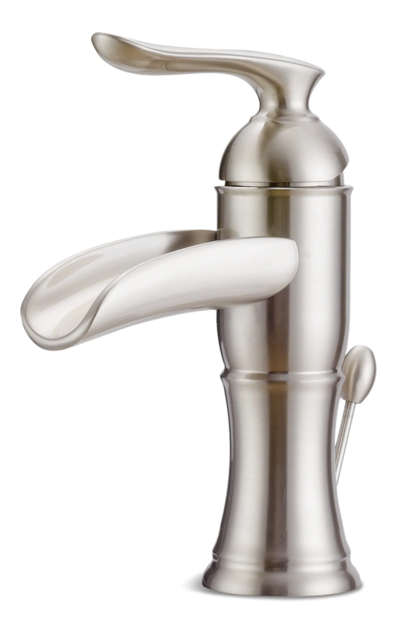 Danze Kenzie Trough Single Handle Single Hole 4-in Centerset Bathroom Sink Faucet with Pop-up Drain, Brushed Nickel