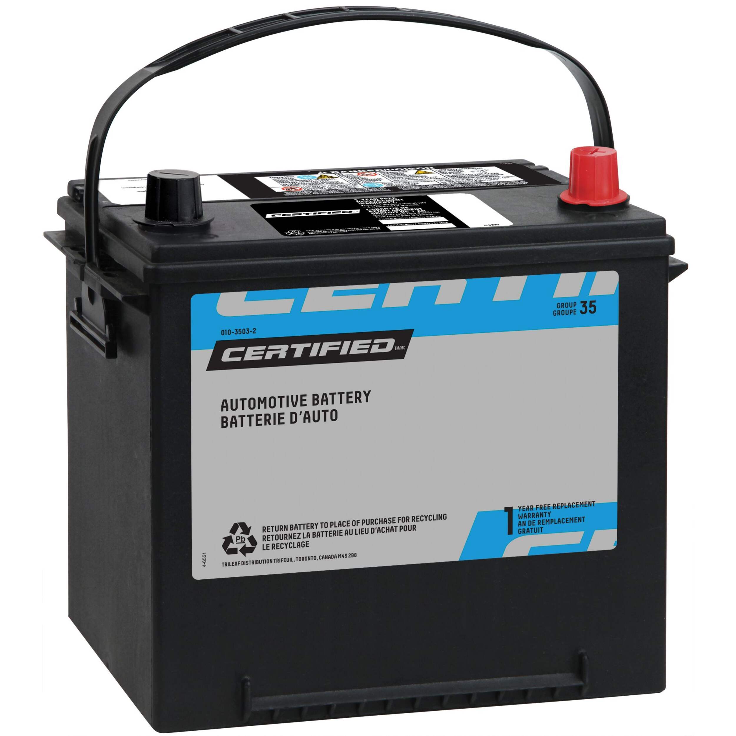Certified Group Size 35 Battery, 525 CCA