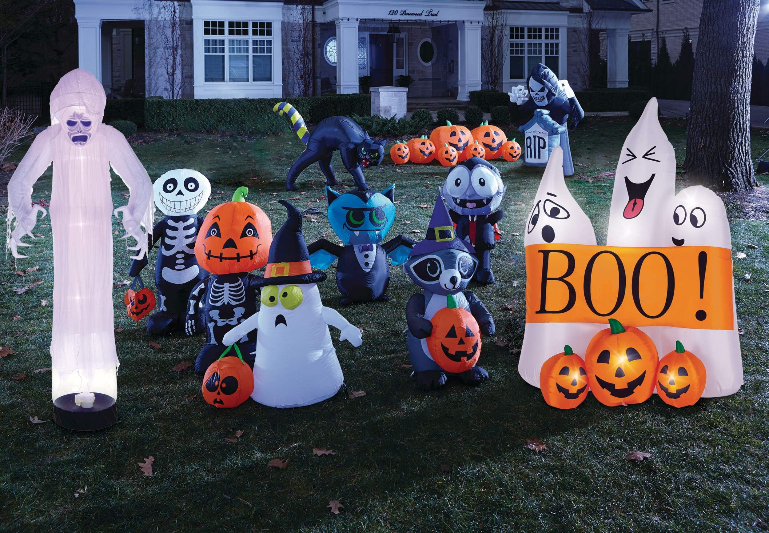 Airblown Short Circuit Black Light Inflatable Ghost, 12-ft
