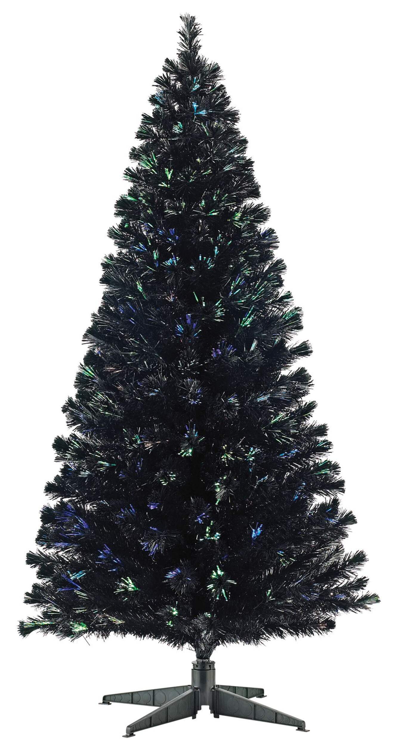 NOMA Black Pre-Lit LED Fibre Optic Christmas Tree, 6-ft