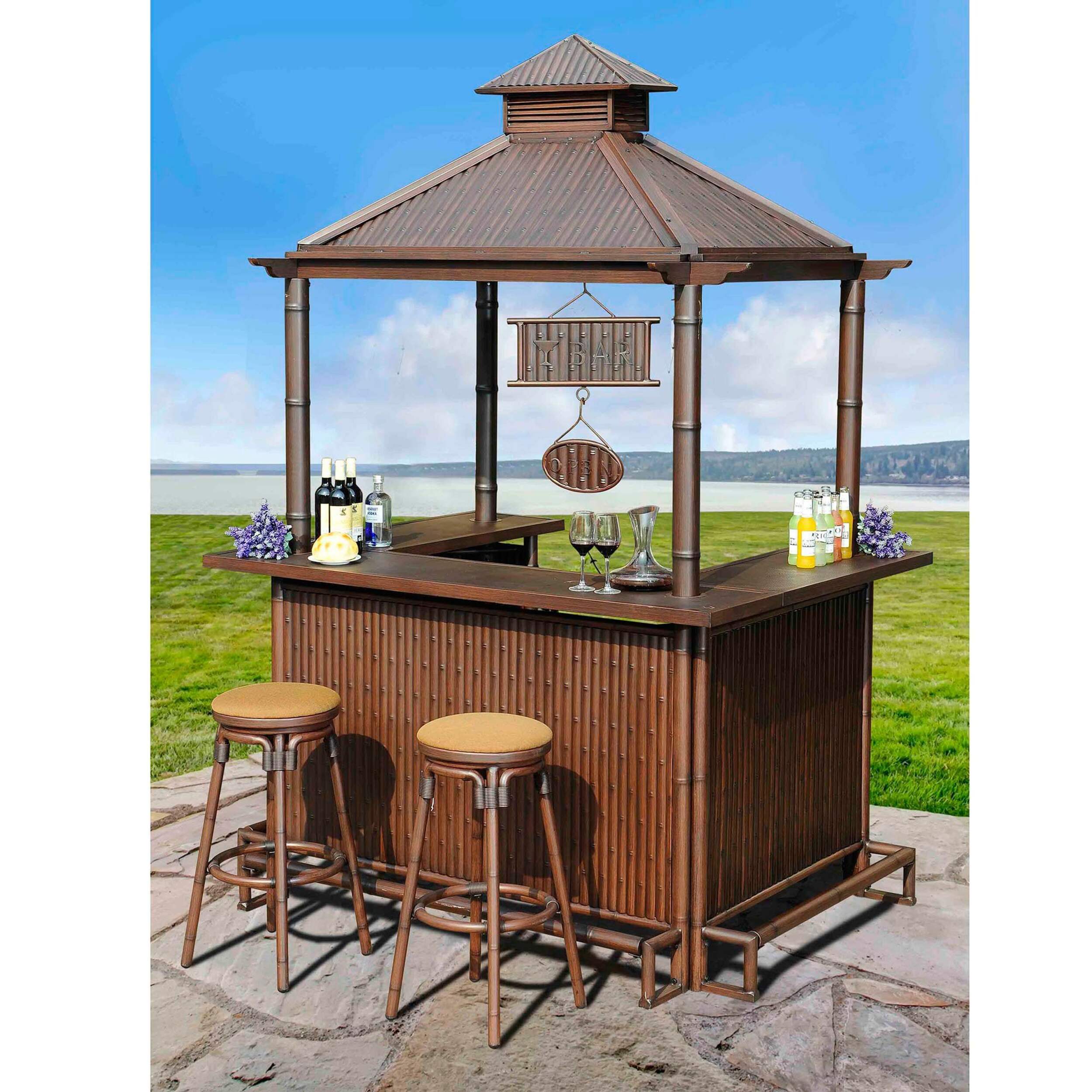 Sunjoy San Luis Tiki Bar Set, 3-pc