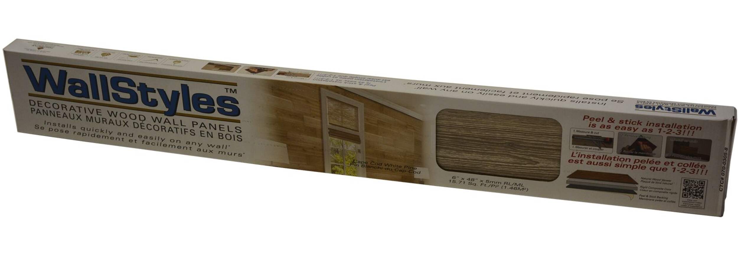 Wall Styles Peel & Stick Decorative Wood Wall Panels, Cape Cod White, 15.71 sq.ft