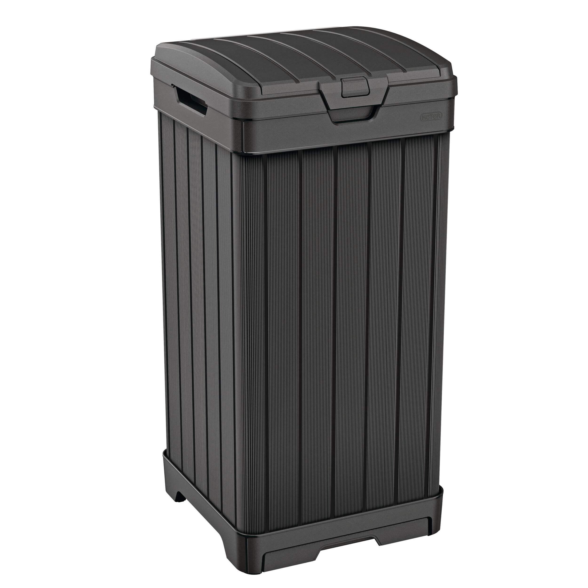 Keter Baltimore Outdoor Garbage Bin, Black, 106-L