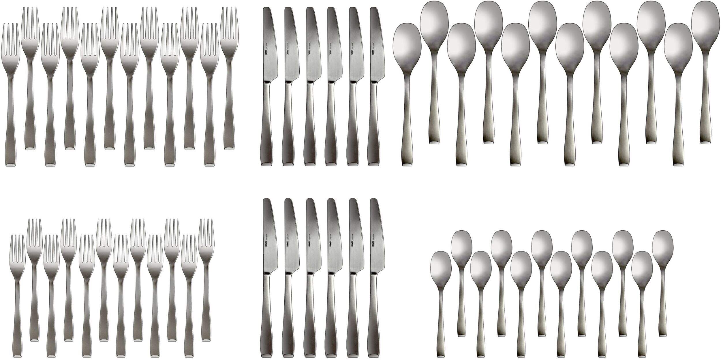 CANVAS Morrison 60pc Stainless Steel Flatware Set, Serves 12