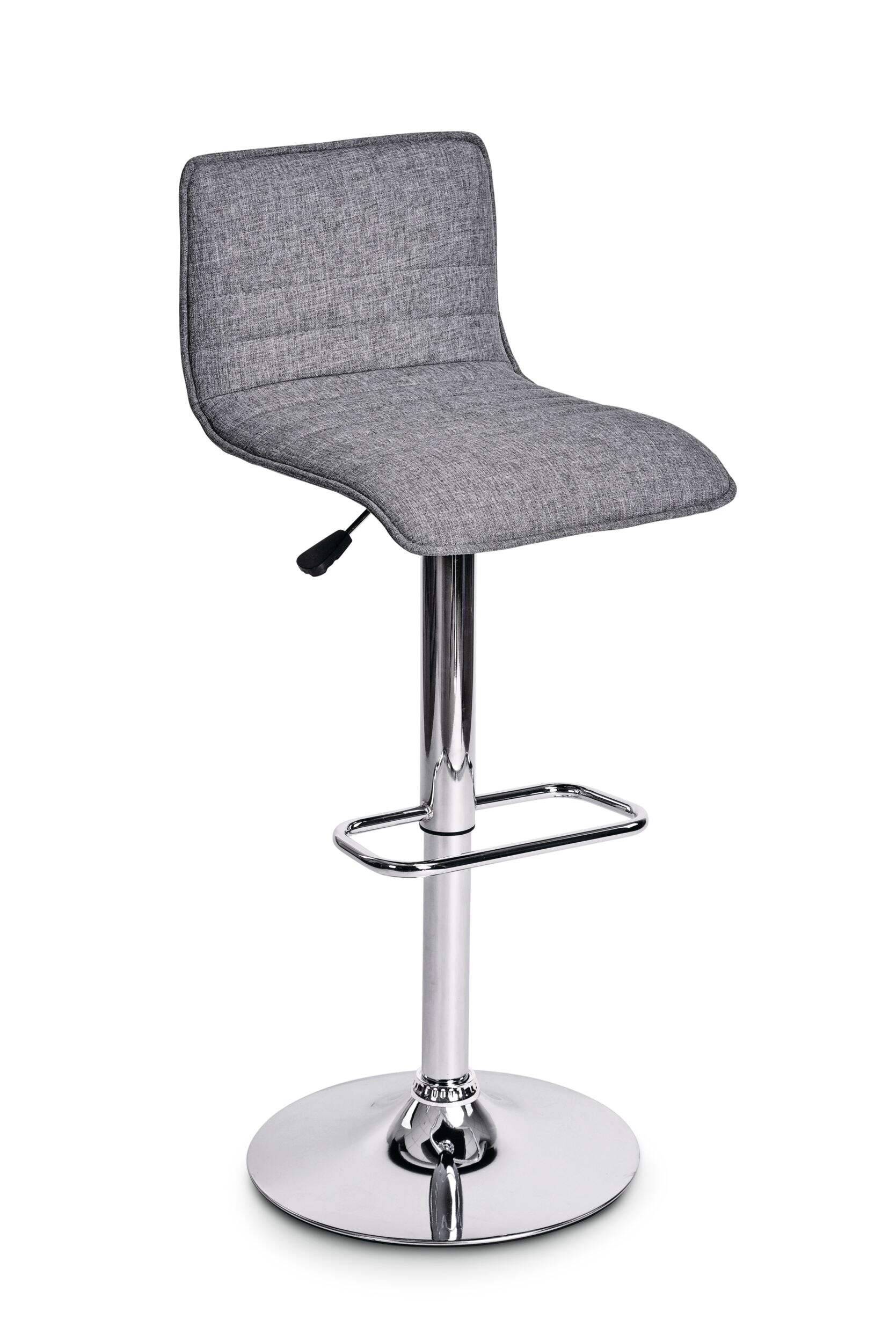 CANVAS Finn Upholstered Bar Stool Adjustable Height & Backrest, Grey