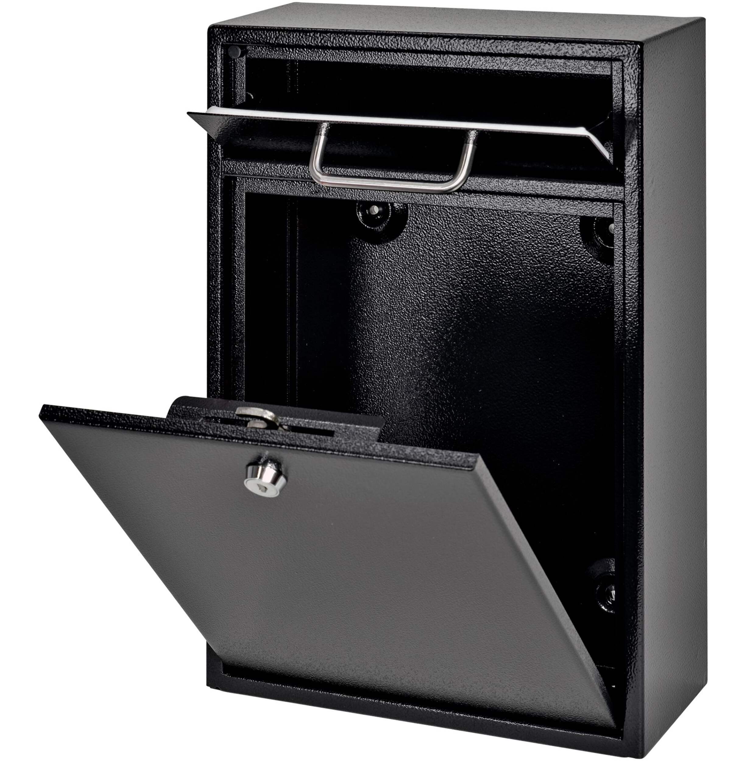 Mail Boss Wall-Mountable Locking Security Drop Box, 16.2Ã¢Â?H x 11.2Ã¢Â?W x 4.7Ã¢Â?D, Black