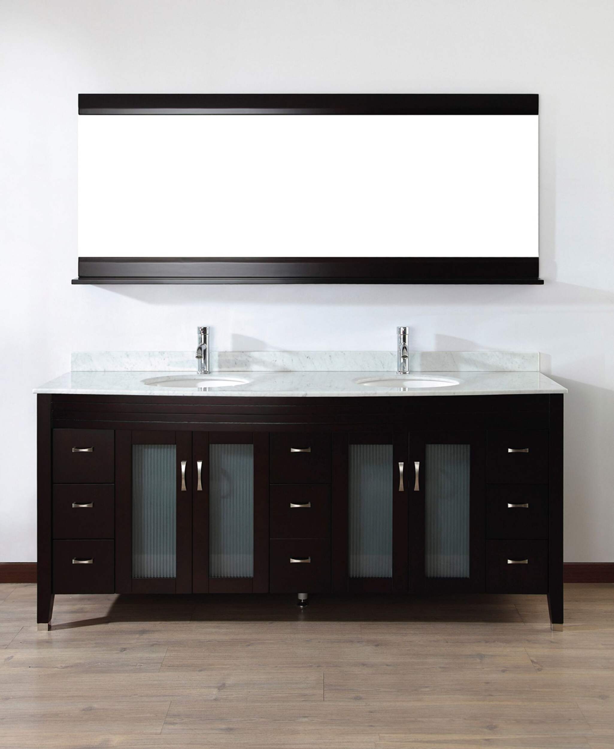 Urban Bathe Alba Bathroom Vanity with Marble Top, Chai/Carrera, 75-in