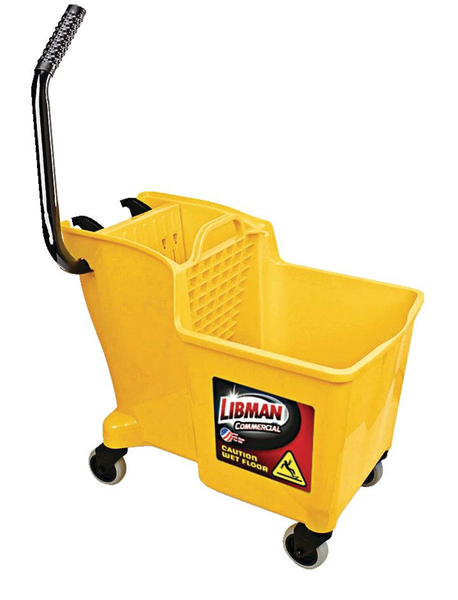 Libman Commercial Wringer & Mop Bucket with Hook, Yellow, 30-L