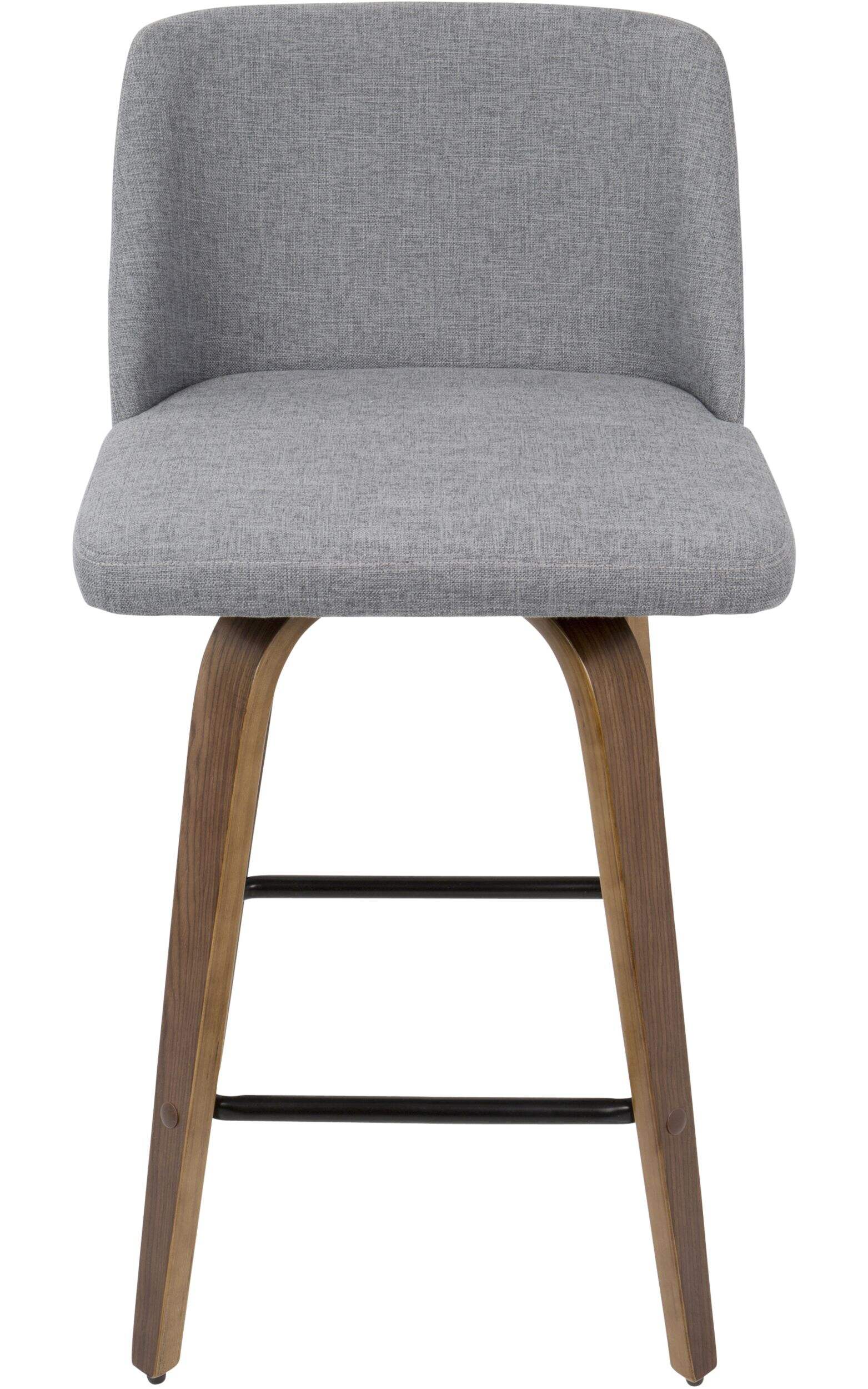 LumiSource Toriano Counter Stool Set, Walnut/Grey, 2-pc