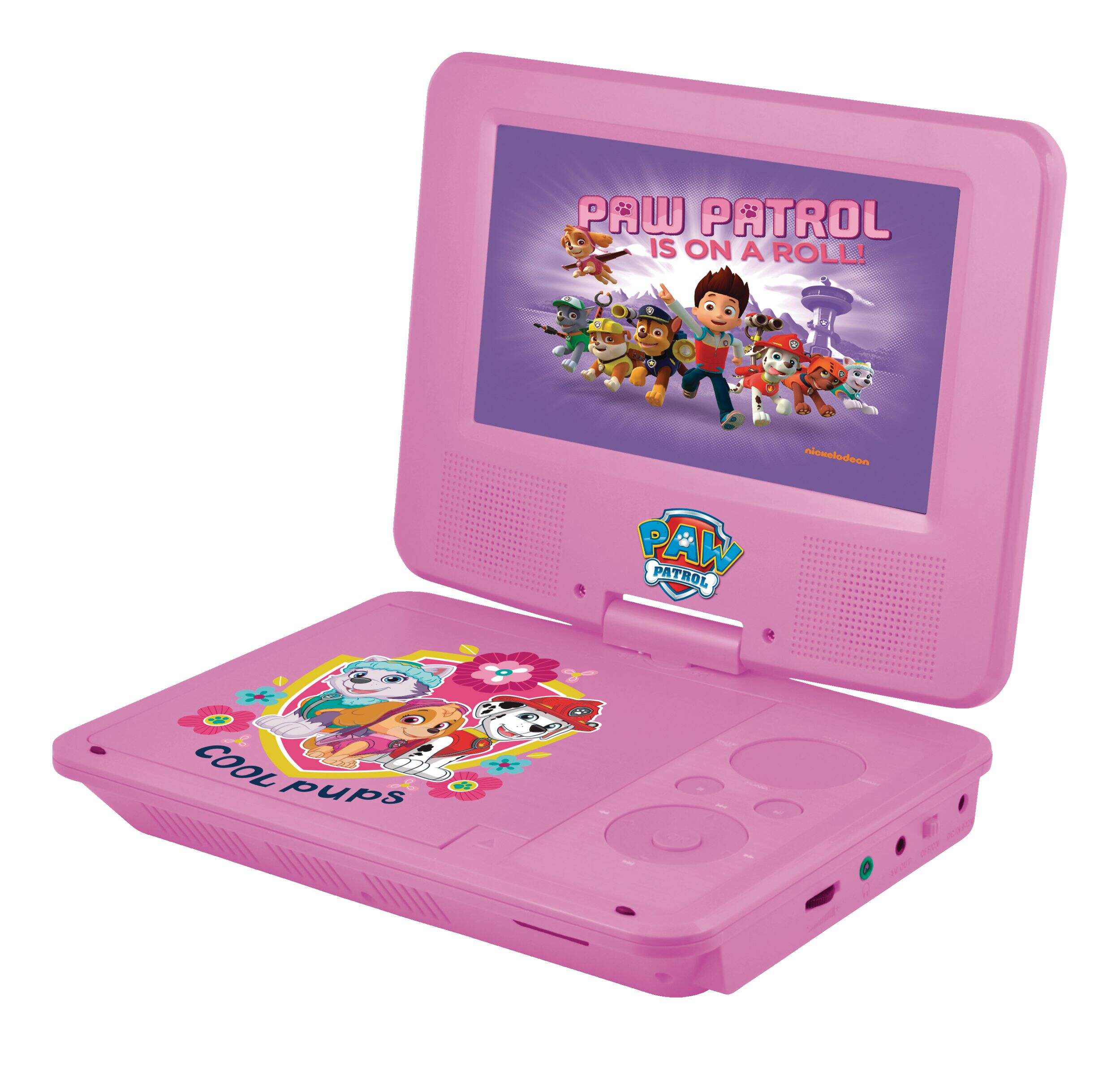 PAW Patrol Portable DVD Player, with Carrying Bag and Headphones, Pink