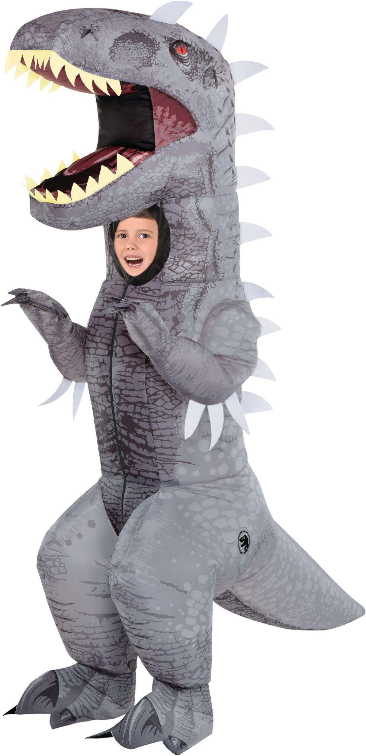 Kids' T-Rex Dinosaur Grey Inflatable Halloween Costume, One Size
