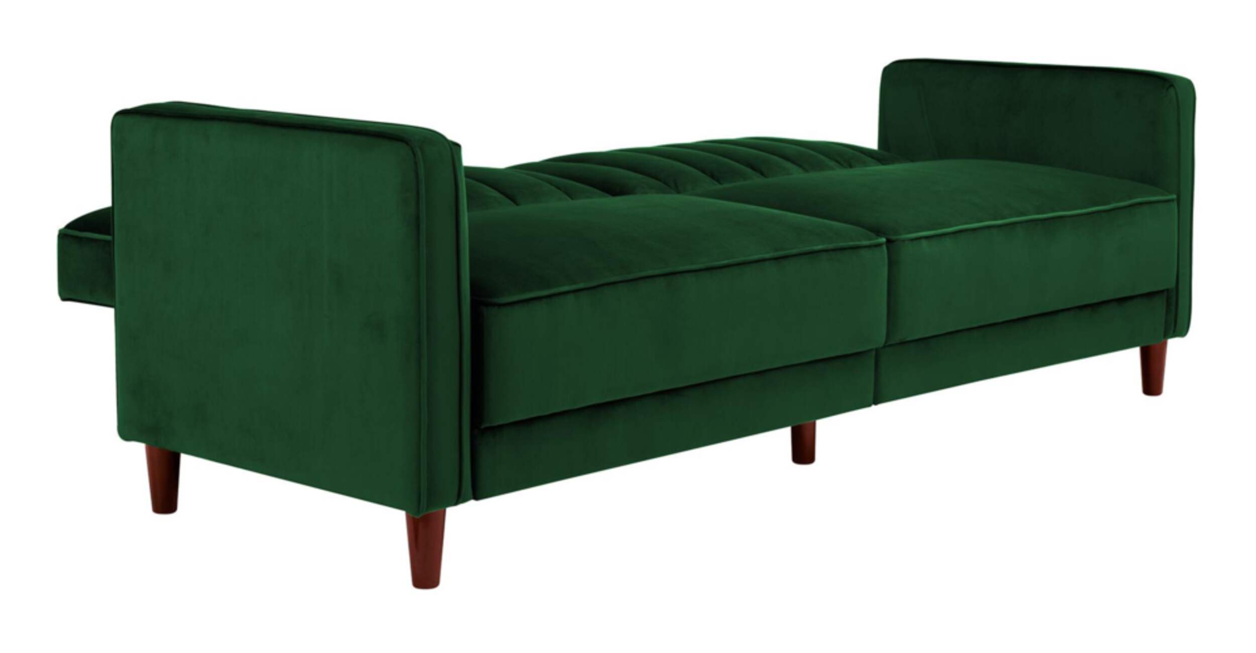 Dorel Comfort Velvet Upholstered Transitional Futon/Convertible Sleeper Sofa Bed, Dark Green