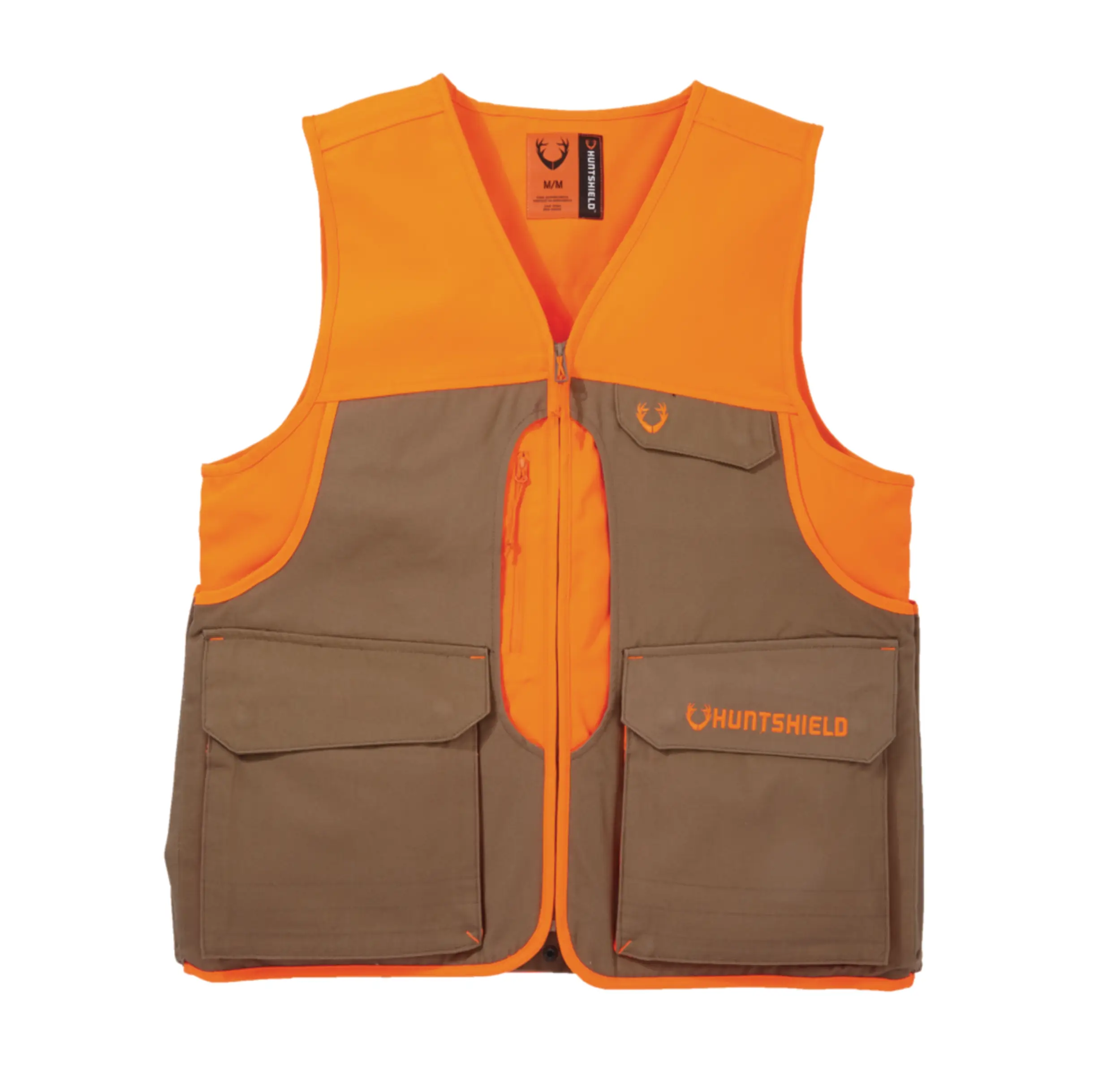 Huntshield Upland Field Water-Resistant Cotton Hunting Vest with Large Pockets, Orange
