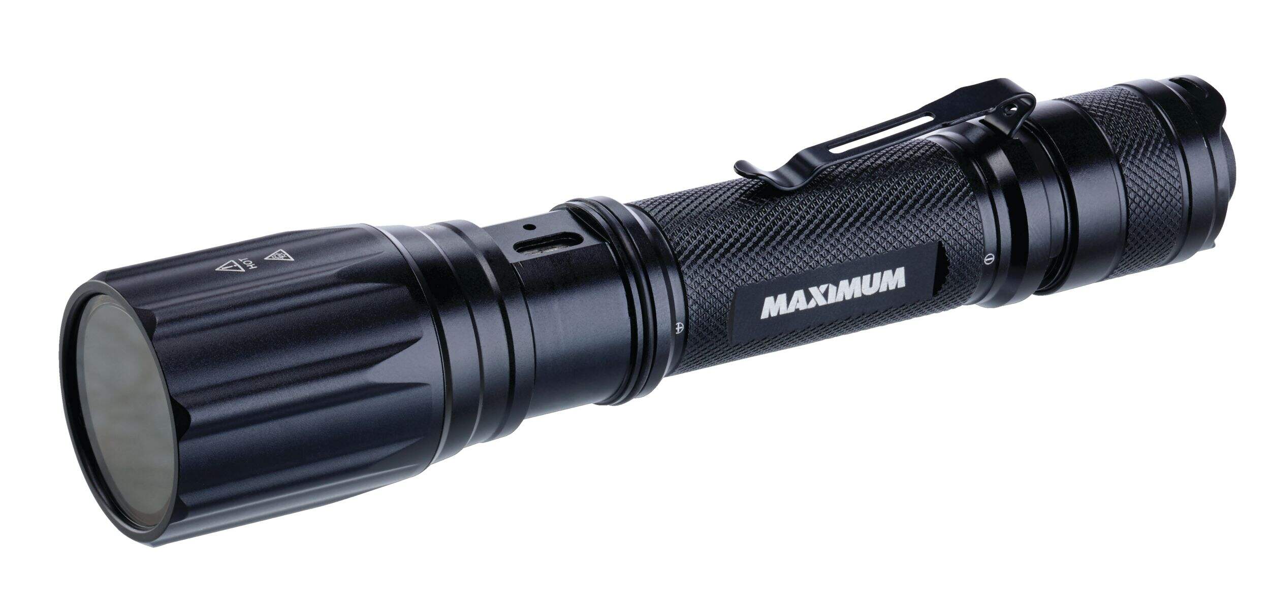 MAXIMUM 1000 Lumens Waterproof Rechargeable UV LED Handheld Flashlight, Batteries Included, Black