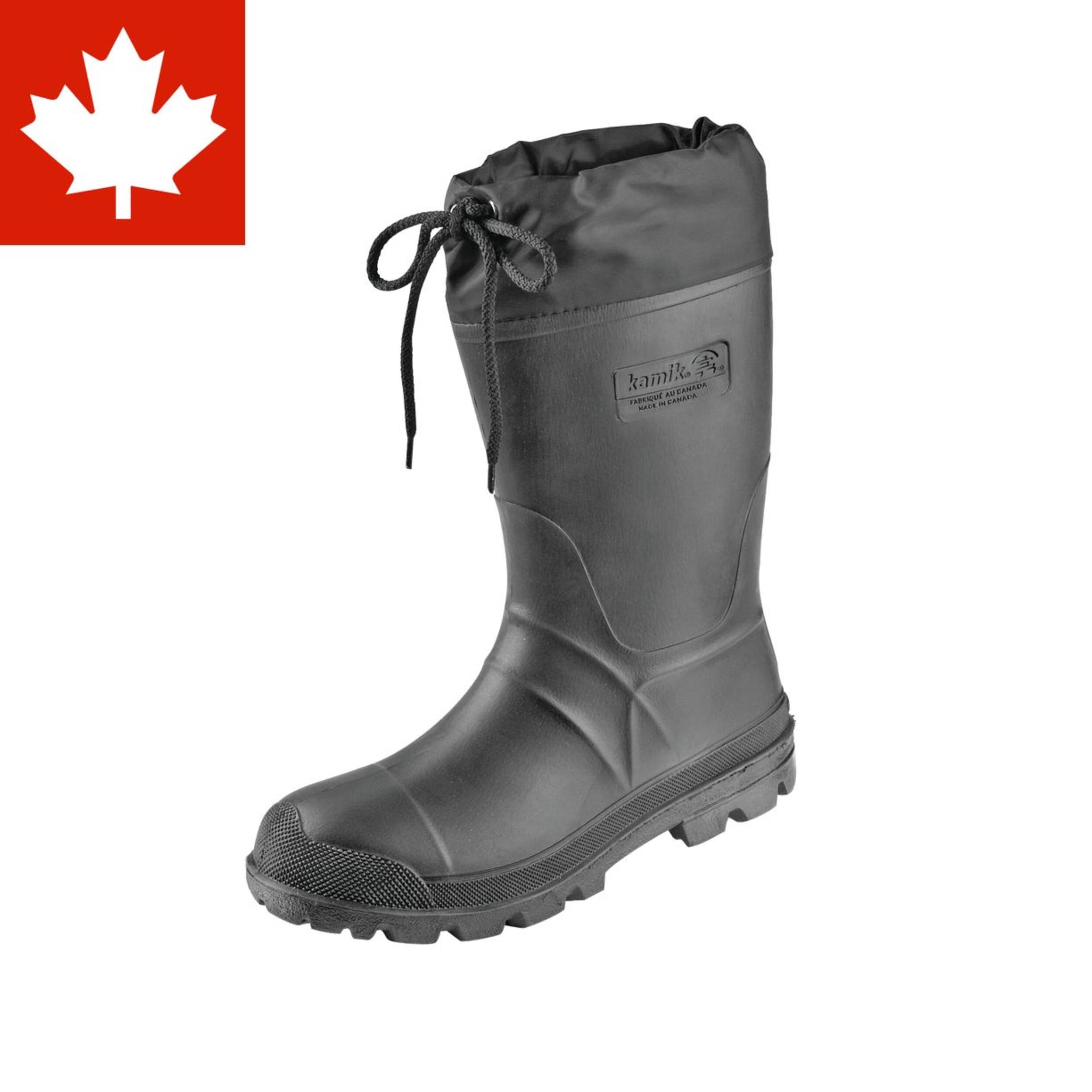 Kamik Men's Ramrod Canadian-Made Waterproof Winter Boots with Liners, Black