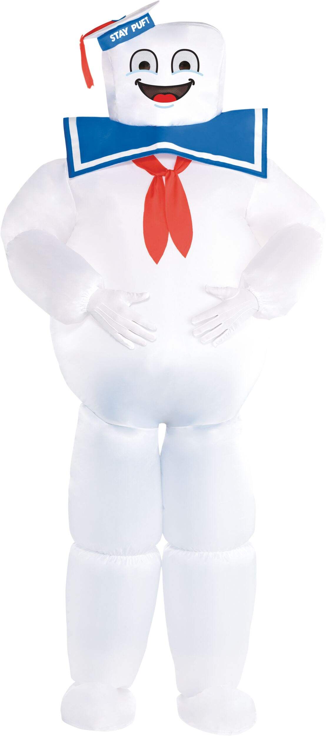 Men's Ghostbusters Stay Puft Marshmallow White Inflatable Halloween Costume, One Size
