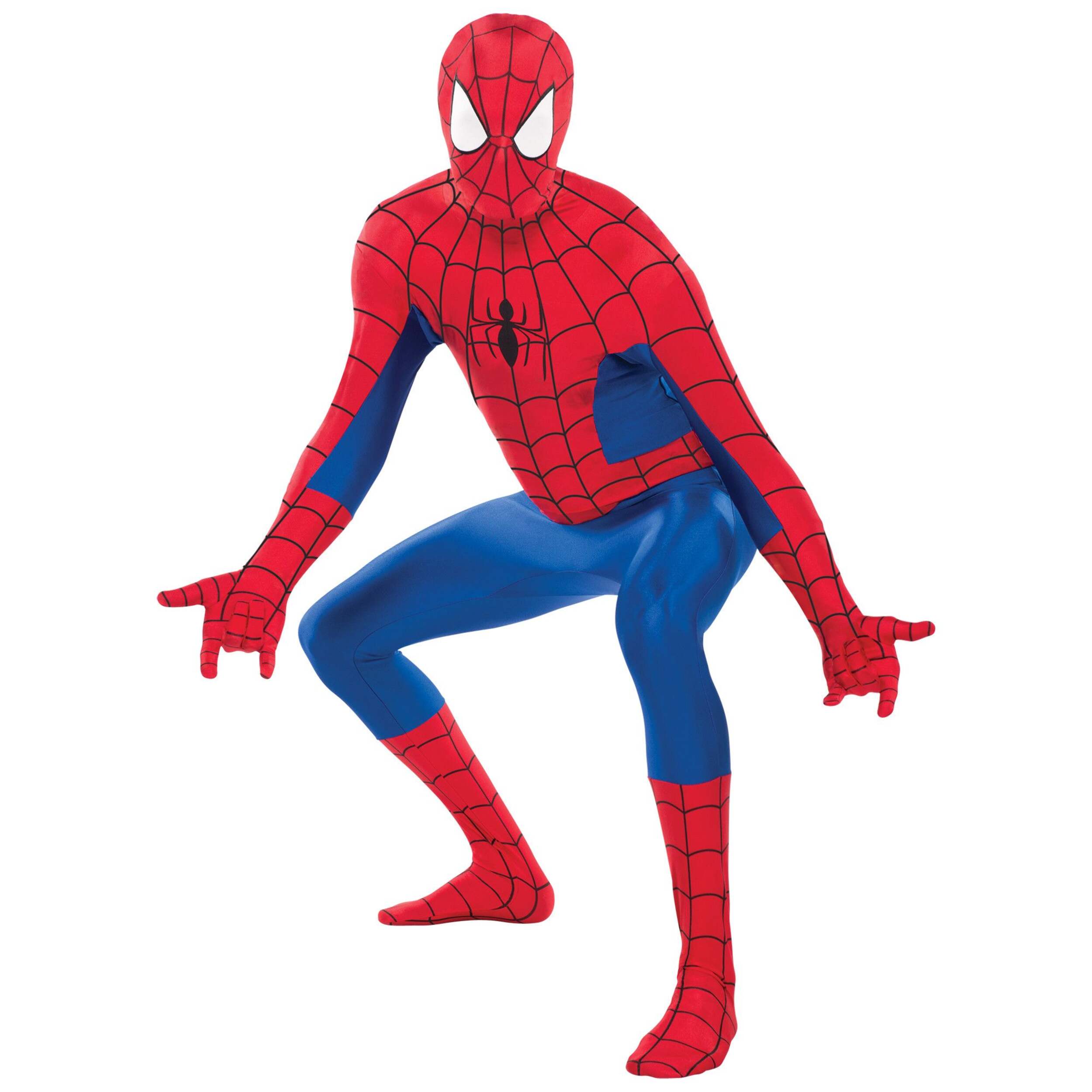 Men's Disney Marvel Spider-Man Peter Parker Blue/Red Jumpsuit with Mask Halloween Costume, Assorted Sizes