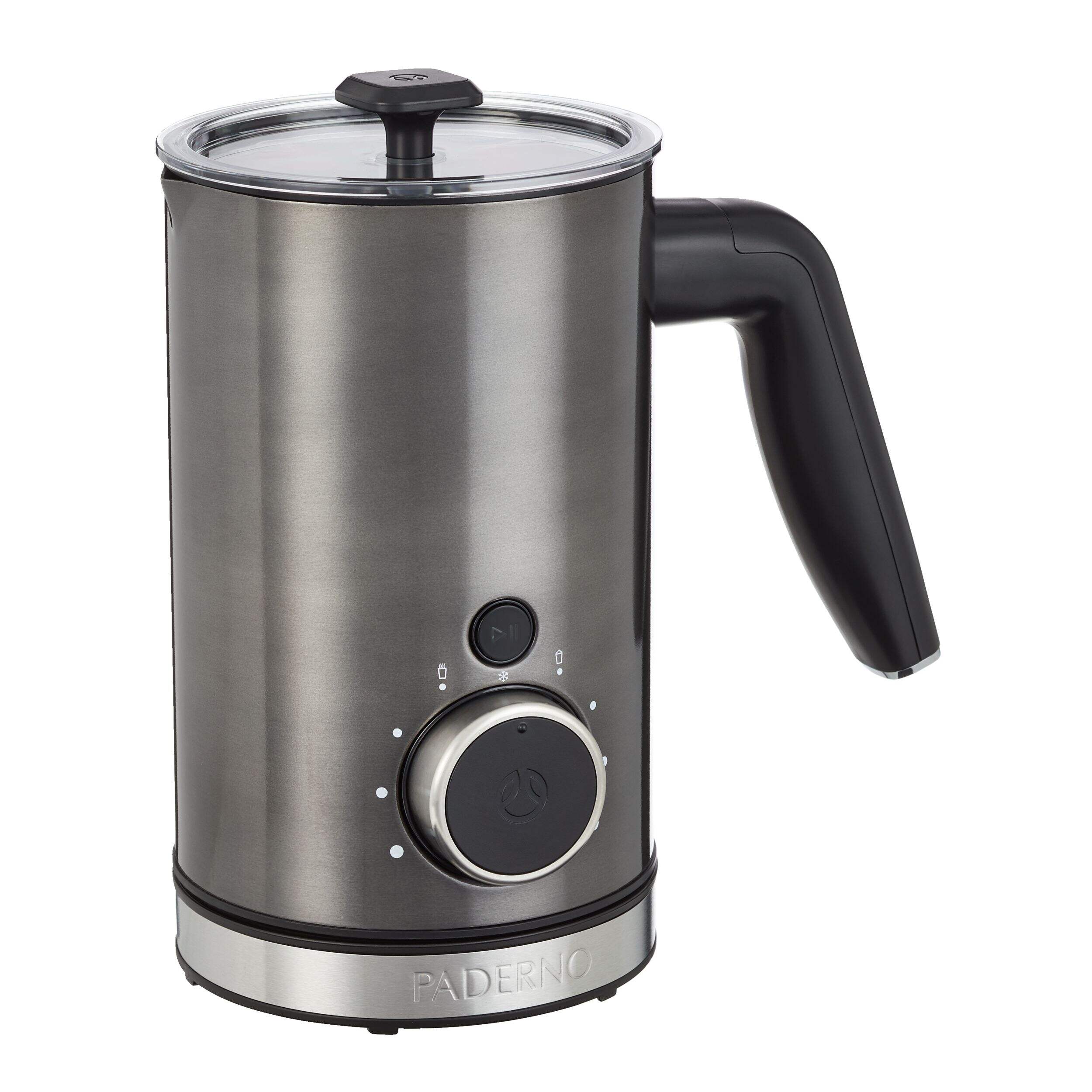 PADERNO Variable Temperature Electric Milk Frother, Non-Stick Interior, Black