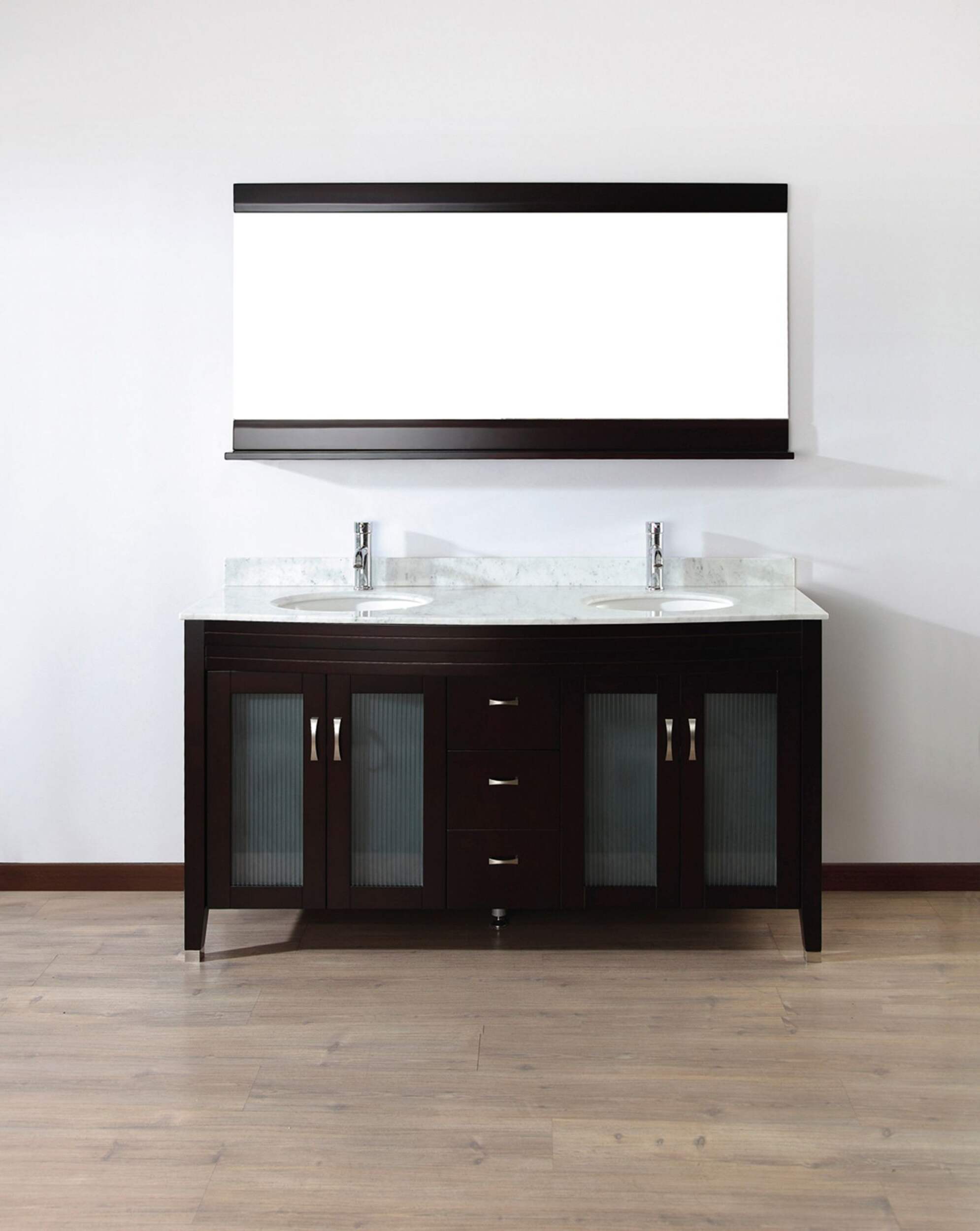 Urban Bathe Alba Bathroom Vanity with Marble Top, Chai/Carrera, 63-in