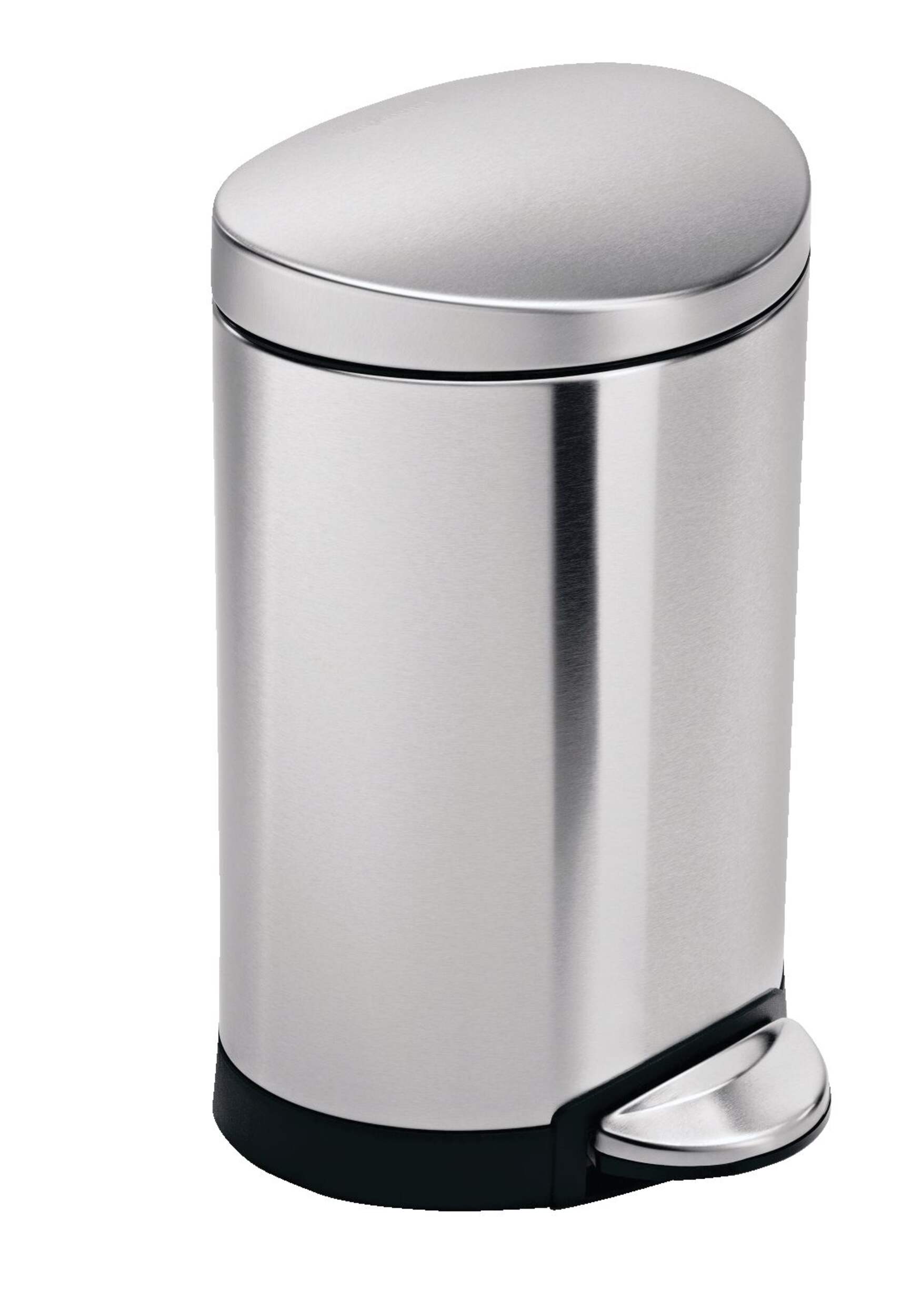 simplehuman Stainless Steel Oblong Step Garbage Can, 6-L