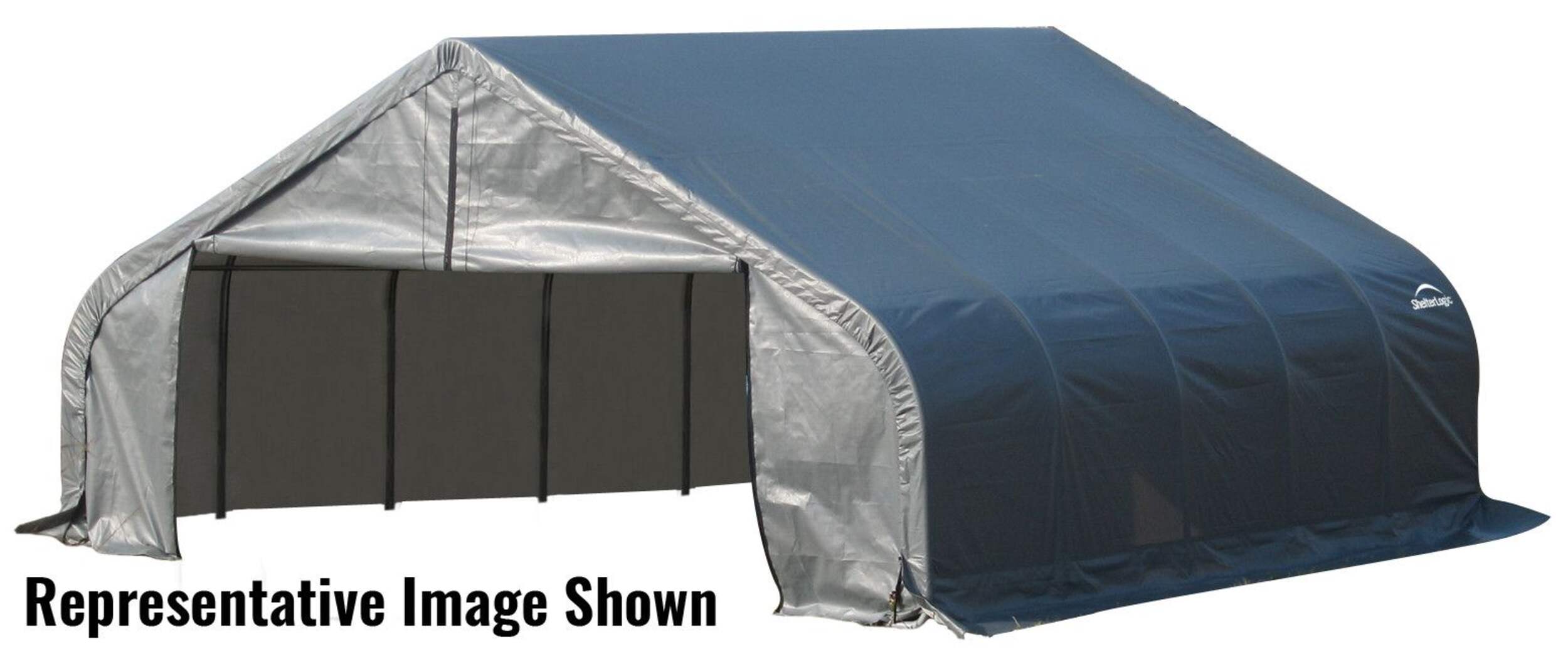 ShelterLogic Peak Portable Storage Garage Shelter, w/Triple Zipper Doors, 18 x 24 x 10-ft