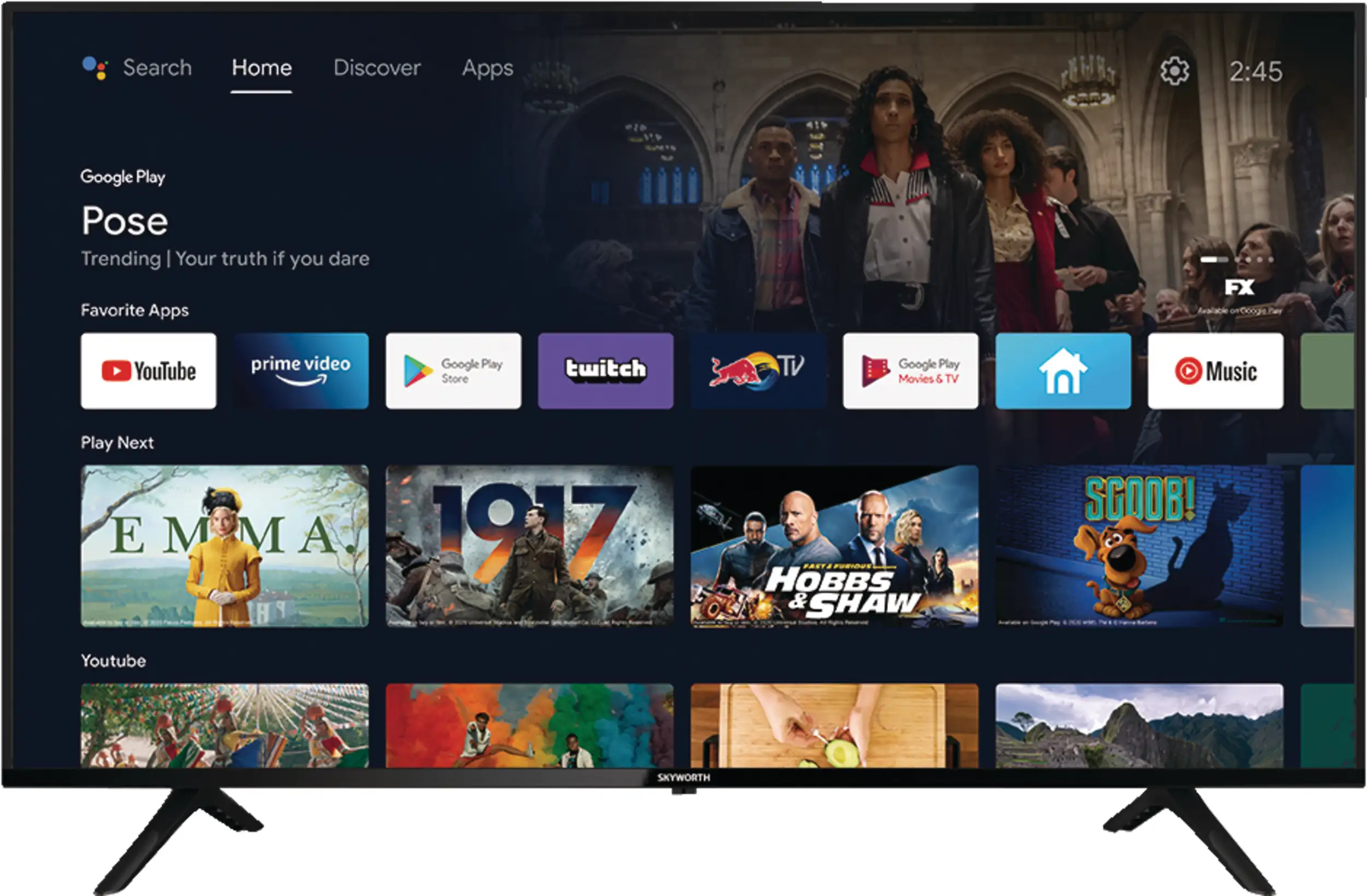 Skyworth 58-in 58G2A300 4K UHD Android Smart TV w/ Wi-Fi, Bluetooth & Google Assistant